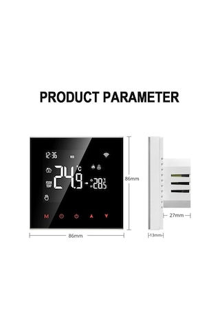 Akıllı Wifi Termostatı Wt100: Su Ve Elektrikli Isıtma, Duvara Monte, Alexa Ve Google Home Uyumlu