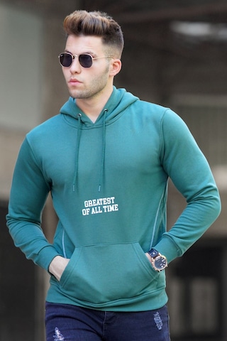 Madmext Madmext Yeşil Baskılı Kapşonlu Sweatshirt 5292-yeşil Yeşil