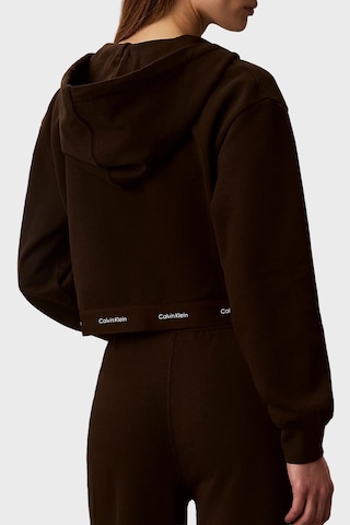 Calvin Klein % 100 Pamuk Logolu Regular Fit Fermuarlı Kapüşon Yaka Sweat Lv047g252gto2 Bayan Sweat Lv047g252g To2 Kahve