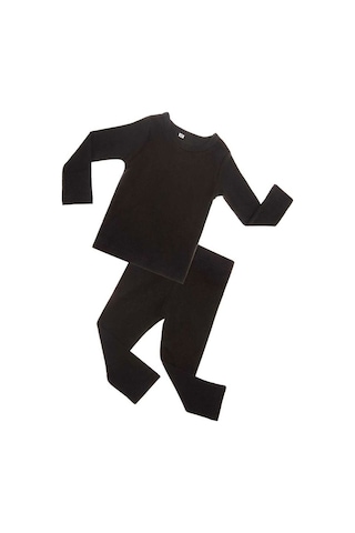 Kota Erkek Çocuk Termal Takımı Alt Üst İçlik Kışlık Fanila Tayt - Siyah
