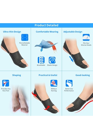 Moveevo Yetişkin Halluks Valgus Düzeltici Nefes Alabilen Giyilebilir Ayakkabı Siyah Beden S Tek