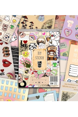 Vintage My Dıy Sticker Book 24 17 Cm 16 Sayfa Özel Tasarım Rengarenk Sticker Kitabı