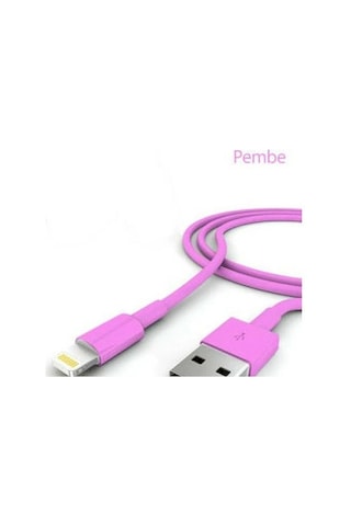 Apple  Uyumlu  iPhone Şarj Data Kablosu - Pembe