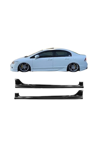 Honda Civic Fd6 Custom Yan Marşpiyel Seti Plastik 2 Adet Mat Siyah 2006 2007 2008 2009 2010 2011 Karlık+ek+bodykit