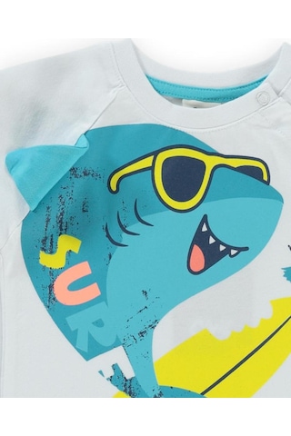 Civil Baby Surf Shark Baskılı 6-18 Ay Takım Beyaz