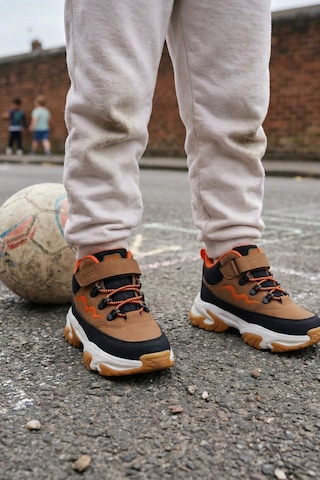In Step Titan Mini - Cırt Cırtlı Dayanıklı Unisex Çocuk Spor Ayakkabı - Taba