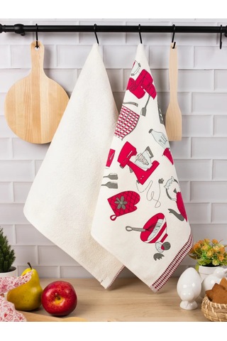 Wellness 43x70 Cm 2 Adet Mutfak Havlu Havluları Seti 307048670 Beyaz