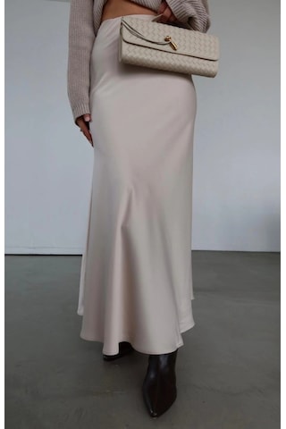 Olla Collection Maxi Boy Saten Etek Bej