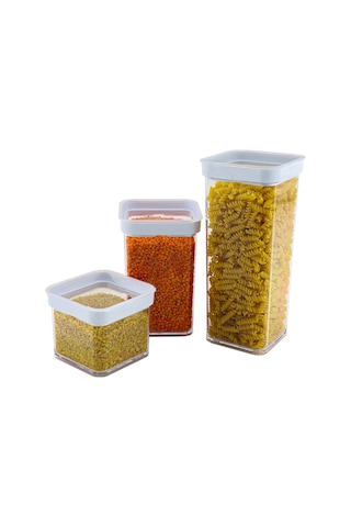 Vakumlu Kare Saklama Kabı - 1 Litre Çok Renkli