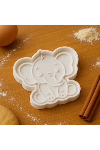 Fil Şekilli Kurabiye Kalıbı - Sevimli Hayvan Temalı Kurabiye Ve Fondan Kalıbı Beyaz