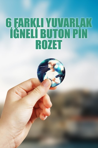 Given Çanta Süsü Rozet İğneli Buton Rozet Seti 6 Adet Çok Renkli