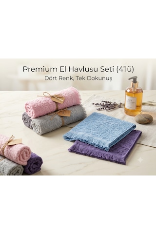 Pamuklu Mutfak Havlusu 4'lü Set 30x50 Cm El Ve Kurulama Havlusu Yumuşak Emici Çok Amaçlı Mavi