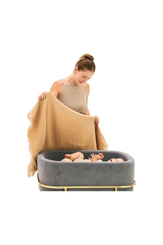 Miniboni Müslin Bebek Battaniyesi 100x120 Cm Bej