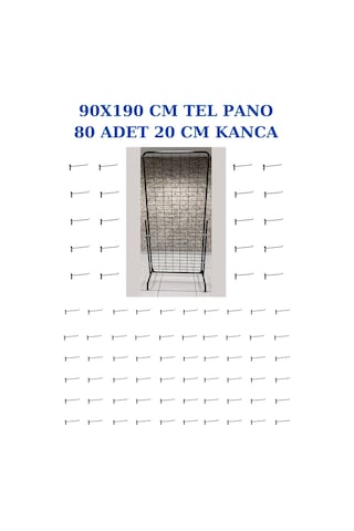 Manken İstanbul Tel Pano Standı ve 80 Adet Kanca