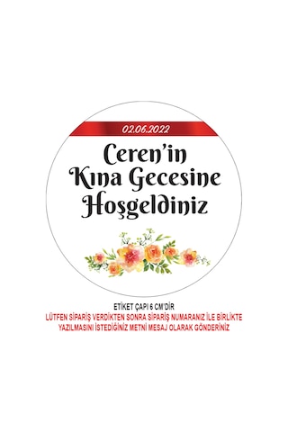 Isimli Yuvarlak Etiket - 6 X 6 Cm - 100'lük Paket - Model 02 Diğer