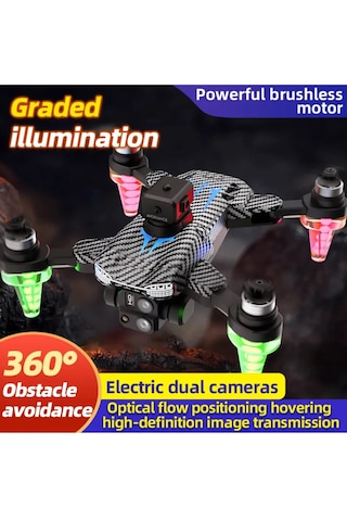 C19s Hd Dual 360 Kamera Katlanabilir Çantalı Drone Seti Karbon