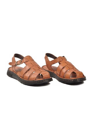 Pierre Cardin Taba Hakiki Deri Erkek Günlük Sandalet Pc-7462 M Taba