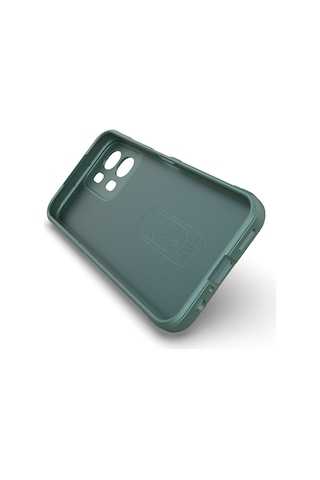 Maks Technology Oppo A6x Uyumlu Kılıf Esnek Tpu Oyuklu Arka Yüzey Tasarımlı Mkst Etnik Silikon Kapak - Koyu Yeşil