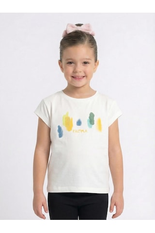 Xo Kids Kız Çocuk Tişort 4-8 Yaş 38544 Ekru