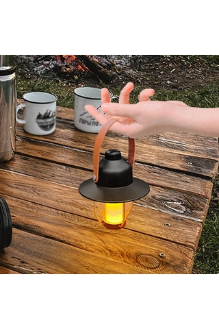 Kamp Çadırı Işık Taşınabilir Led Kamp Fener Su Geçirmez Siyah Siyah