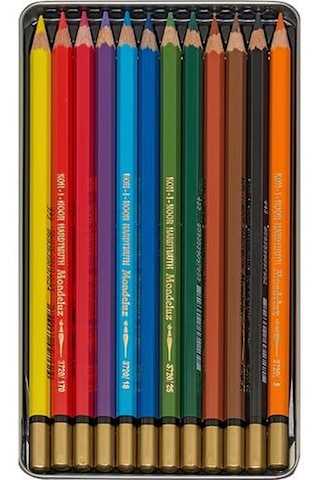 Koh-i Noor Mondeluz Aquarell Boya Kalemi 12 Renk Metal Kutu