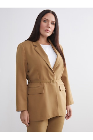 Lcwaıkıkı Classic Sarı Beli Kemerli Kadın Blazer Ceket