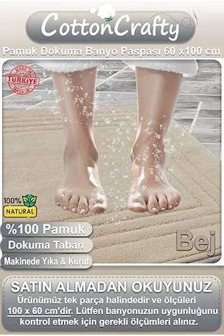 Ekru Banyo Paspası 60x100 Genel
