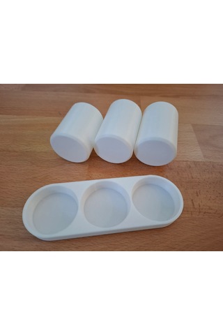 Beyaz 3 Bölmeli 3d Baskı Diş Fırçası Organizeri Banyo Düzenleyici Sert Plastik Beyaz