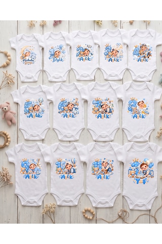 Liya Gift Collection İsme Özel Erkek Bebek Aylık Gelişim Zıbın Seti 13 Parça Yenidoğan 1 Yaş Fotoğraf Çekimi Hediyesi Beyaz Liya Gift Collection İsme Özel Erkek Bebek Aylık Gelişim Zıbın Seti 13 Parça Yenidoğan 1 Yaş Fotoğraf Çekimi Hediyesi Beyaz