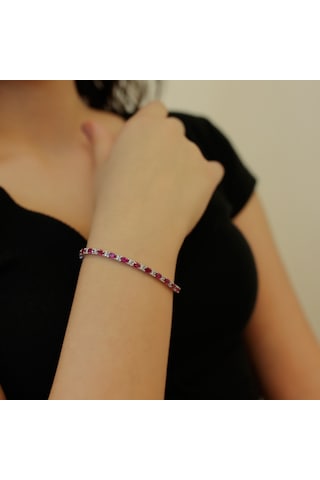 Lova Pırlantalı Oval Yakut Bileklik -  4080004