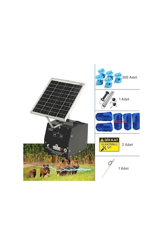 Pars P2518/2500d Güneş Enerjili Ve Akülü Elektrikli Hazır Çit Sistemi Demir İzolatörlü