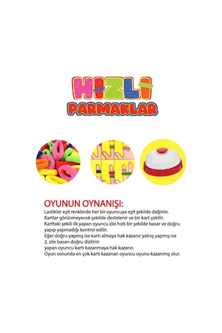 Hızlı Parmaklar: Hızını Konuştur, 36 Kart Zili İlk Sen Çal Aile El Becerisi Ve Zeka Oyunu.