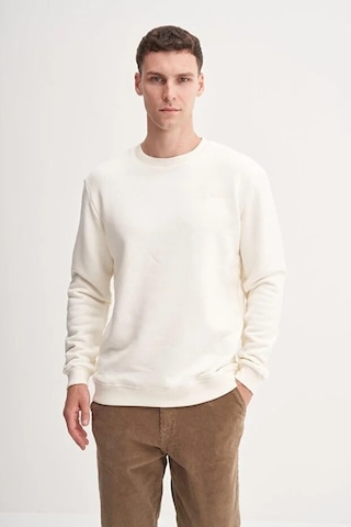 Cazador Kalın Diyagonal Dokulu %100 Pamuk 3 İplik Regular Fit Sweatshirt 25k Ekru