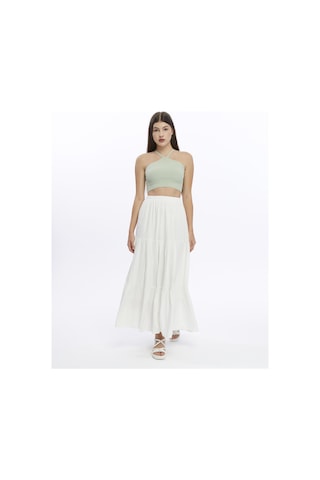 Eva Uzun Etek-3227 Ekru
