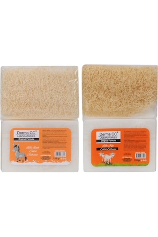 Doğal Kabak Lifli El Yapımı Sabun 120gr X 2 - Keçi Sütlü+ Eşek Sütlü
