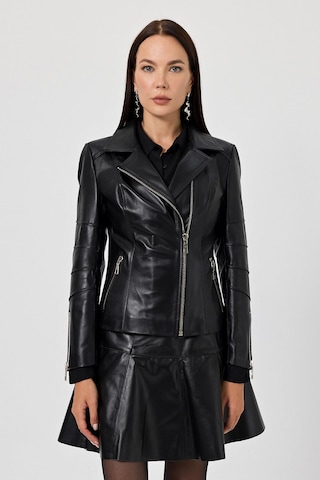 Diana Siyah Kadın Deri Mont Siyah