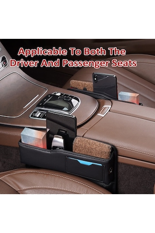 Teltree Araba Koltuk Aralığı Dolgu Organizörü - Deri Ahşap Renkli Çeşitli Renk Seçenekli Depolama Kutusu