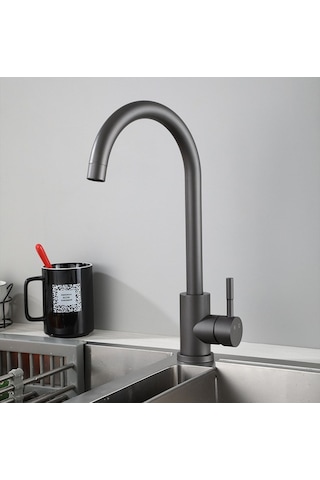 Sardıcı Siyah Mutfak Musluğu Krom