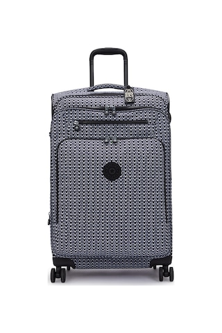 Kıplıng New Youri Spin M Orta Boy Tekerlekli Valiz Siyah Sıgnature Prınt Siyah