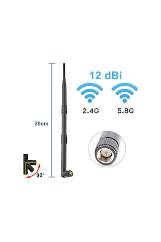 12dbi 39cm Anten Sma Erkek 2.4ghz 5.8ghz Dual Band Rf Gsm Wifi Sinyal Kuvvetlendirici 2g 3g 4g Lte
