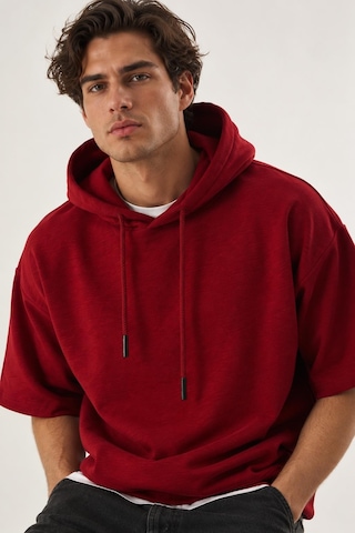 Alexandergardi Cropped Kapüşonlu Kısa Kollu Sweatshirt Bordo-bordo