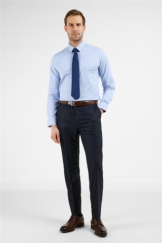 İmza Koyu Mavi Sert Yaka Uzun Kol Cepsiz Slim Fit Pamuklu Gömlek 1004255228 Koyu Mavi