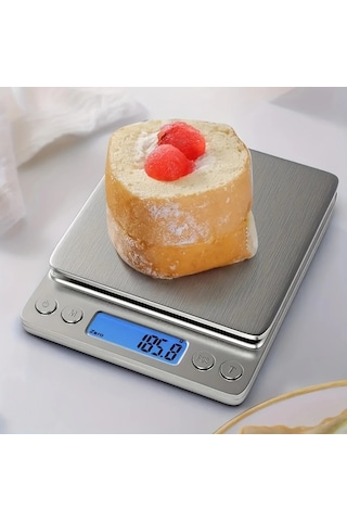 Pratik Dijital Hassas Mutfak Terazisi Hassas Tartı 2000 Gr./0.1 Gr. Hassasiyet Çok Renkli