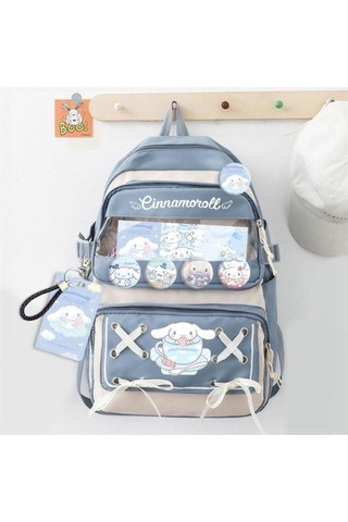 Yeni Stil Çizgi Film Sevimli Öğrenci Ders Çantası Kadın Çantası MAvi