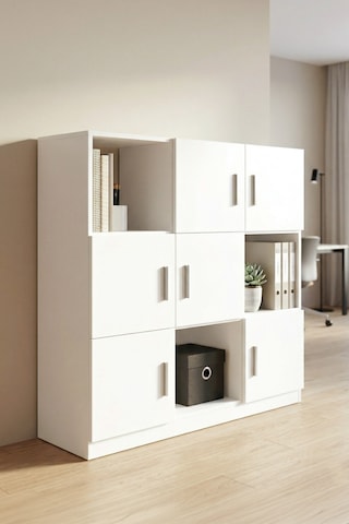 Yurudesign Vario G Ofis Klasör Dolabı Kitaplık Beyaz