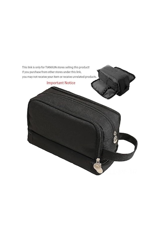 Mufunye 7 Bölmeli Geniş Kapasiteli Kanvas Kalem Çantası - Okul Ofis Stoklarını Düzenleyen Taşınabilir Çantam Siyah Siyah