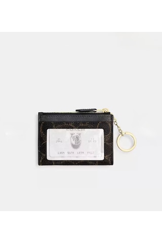 Coach Mini Id Skinny Case Kartlık-cüzdan Siyah - Altın