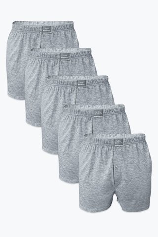 Malabadi Erkek Gri 5 Li Geniş Kalıp Büyük Beden Boxer %100 Pamuk Battal Boy Mb2400 4xl/5xl/6xl/7xl Gri