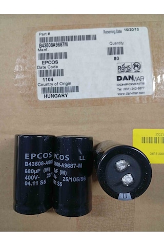 B43508a9687m 680mf 400v 30x55 Elko Kondansatör
