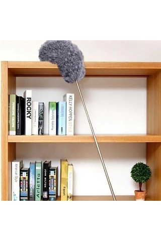 140 Cm Teleskopik Uzatılabilir Mikrofiber Yumuşak Başlıklı Gri Toz Alma Fırçası Toz Püskülü Çok Renkli